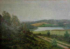 Maleri af Thorsø fra 1922 af Lauritz Frederiksen (1857-1930)
