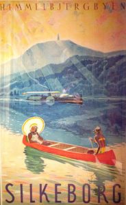 Den "berømte" turistplakat fra Silkeborg 1942. Tegnet af Henrik Hansen.