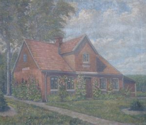 Maleri af Højborg i 1928.