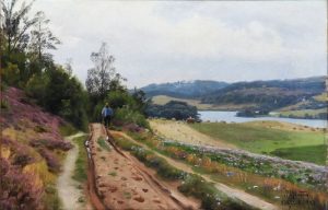 En sti ved Thorsø. Maleri fra 1923 af Peder Mønsted (1859-1941).